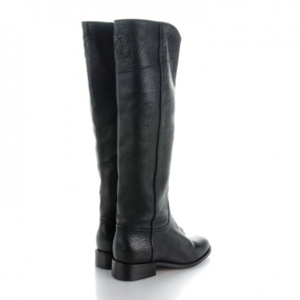 CHANEL 2014 interlocking CC logo riding tall boots equestrian 38.5 - Picture 14 of 16